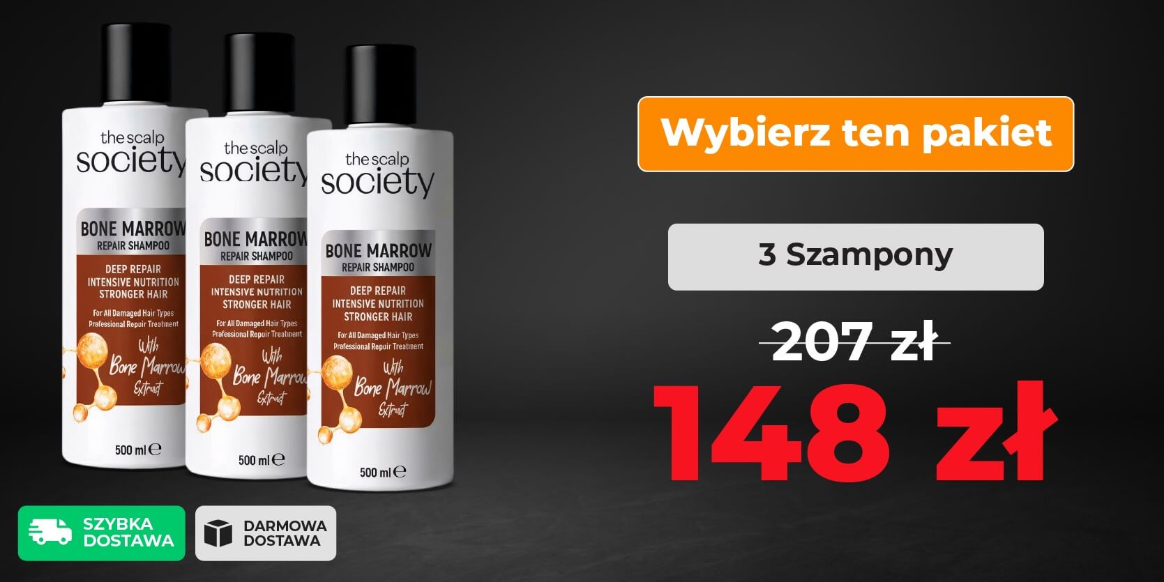 3 x TSS Bone Marrow Shampoo