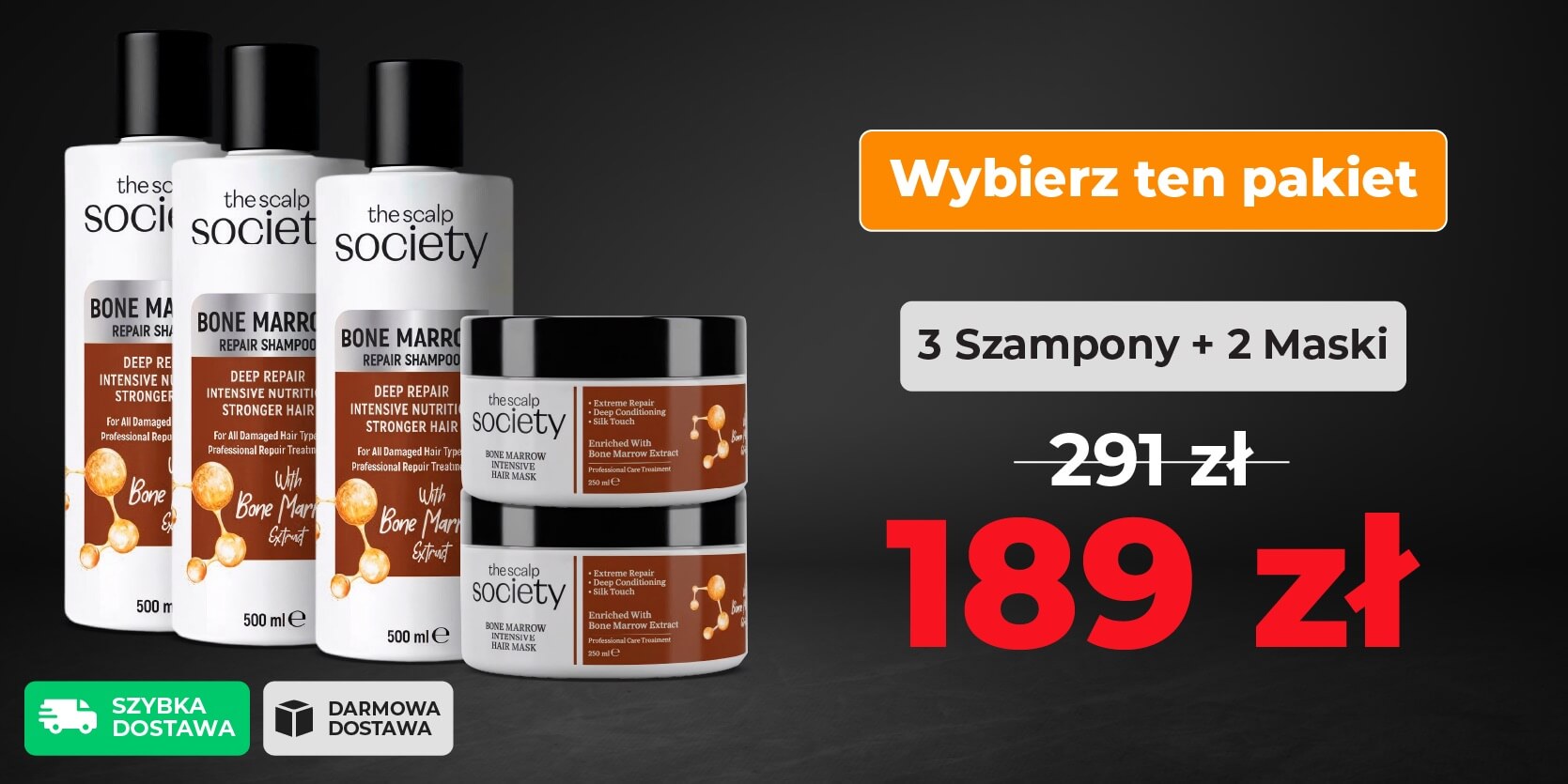 3 x TSS Bone Marrow Shampoo + 2 x TSS Bone Marrow Mask