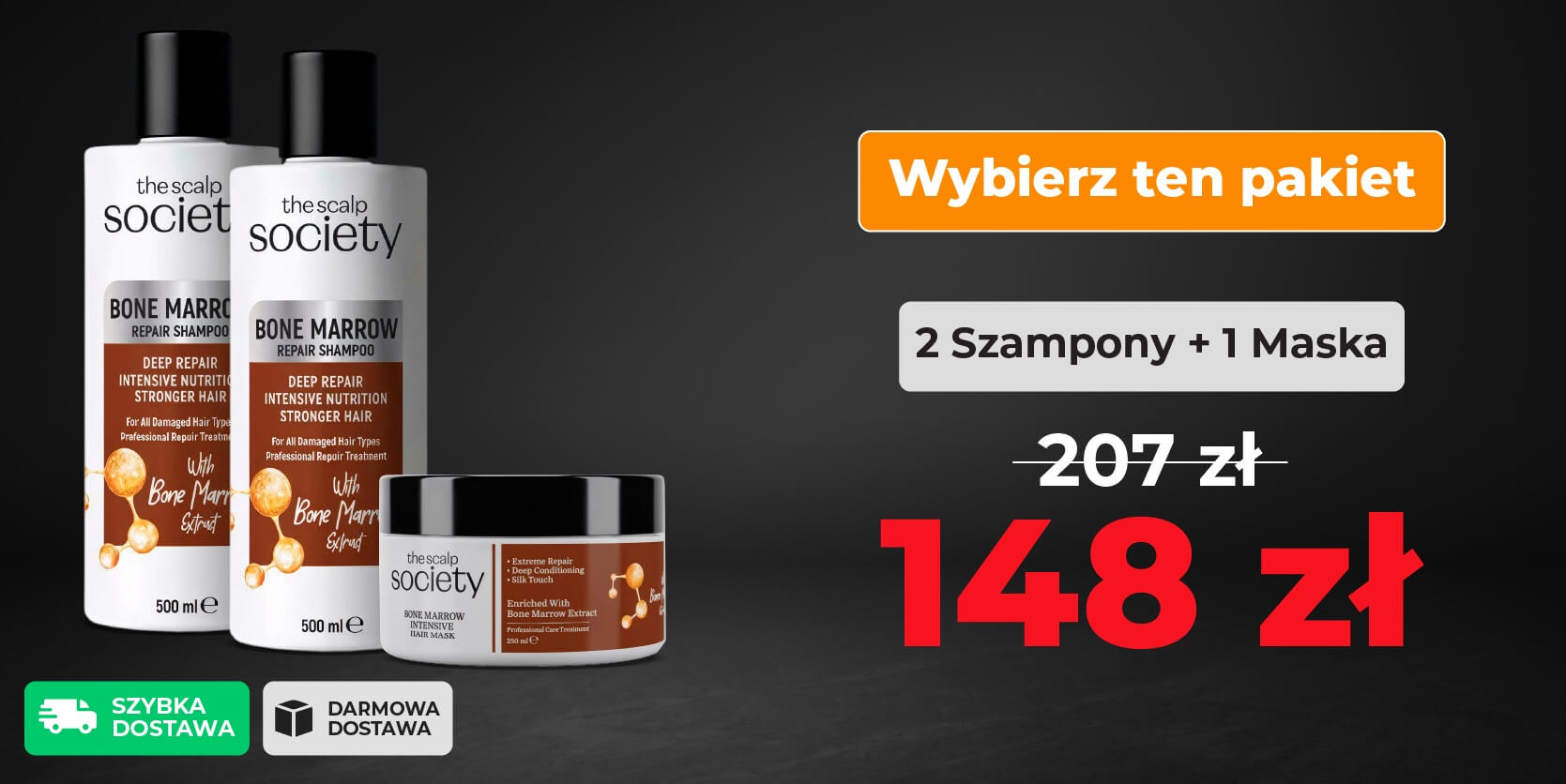 2 x TSS Bone Marrow Shampoo + 1 x TSS Bone Marrow Mask