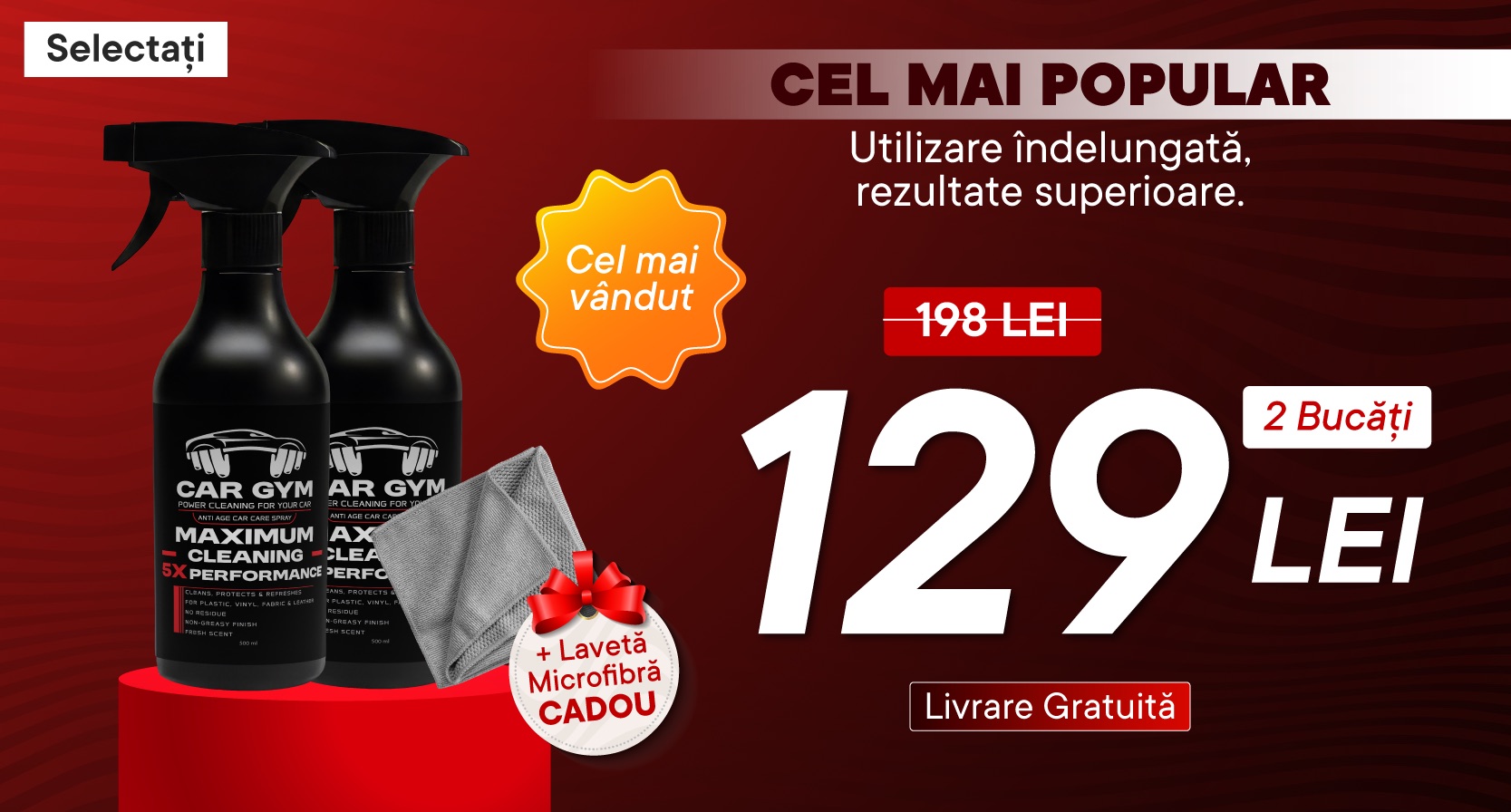 2 x Car GYM + Microfibră Cadau