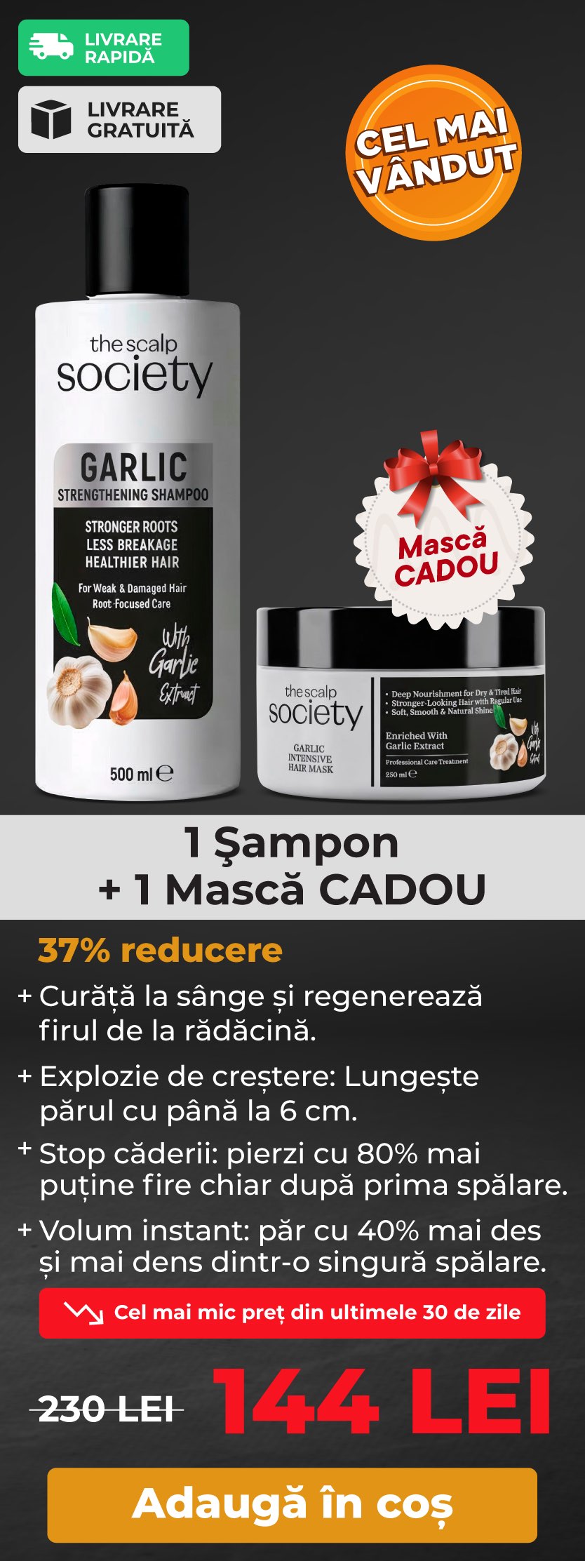 1xTSS Garlic Shampoo + 1xTSS Garlic Mask