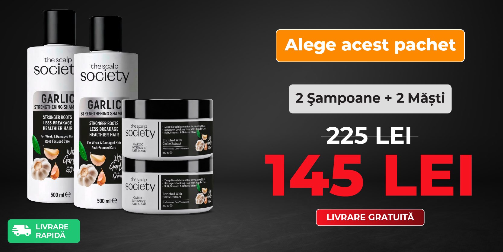2xTSS Garlic Shampoo + 2xTSS Garlic Mask