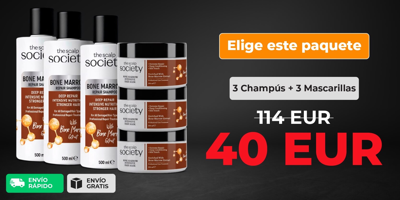 3 x TSS Bone Marrow Shampoo + 3 x TSS Bone Marrow Mask