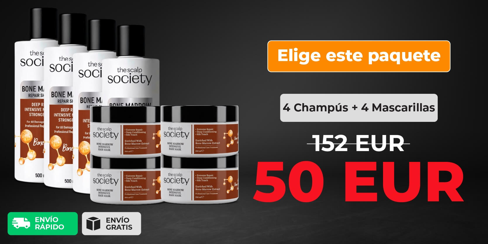 4 x TSS Bone Marrow Shampoo + 4 x TSS Bone Marrow Mask