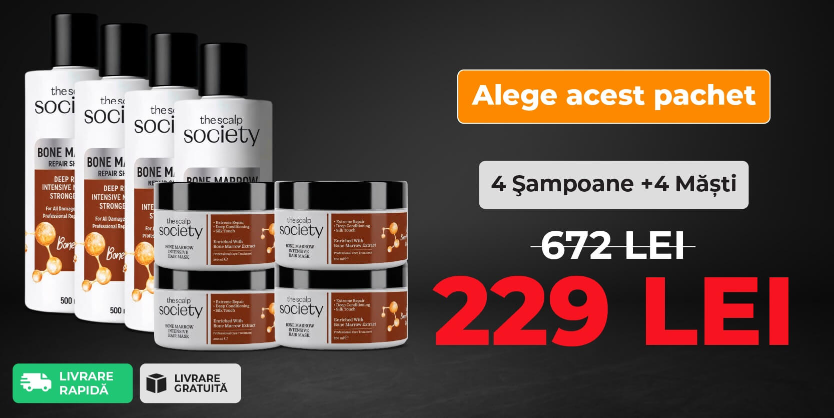 4 x TSS Bone Marrow Shampoo + 4 x TSS Bone Marrow Mask