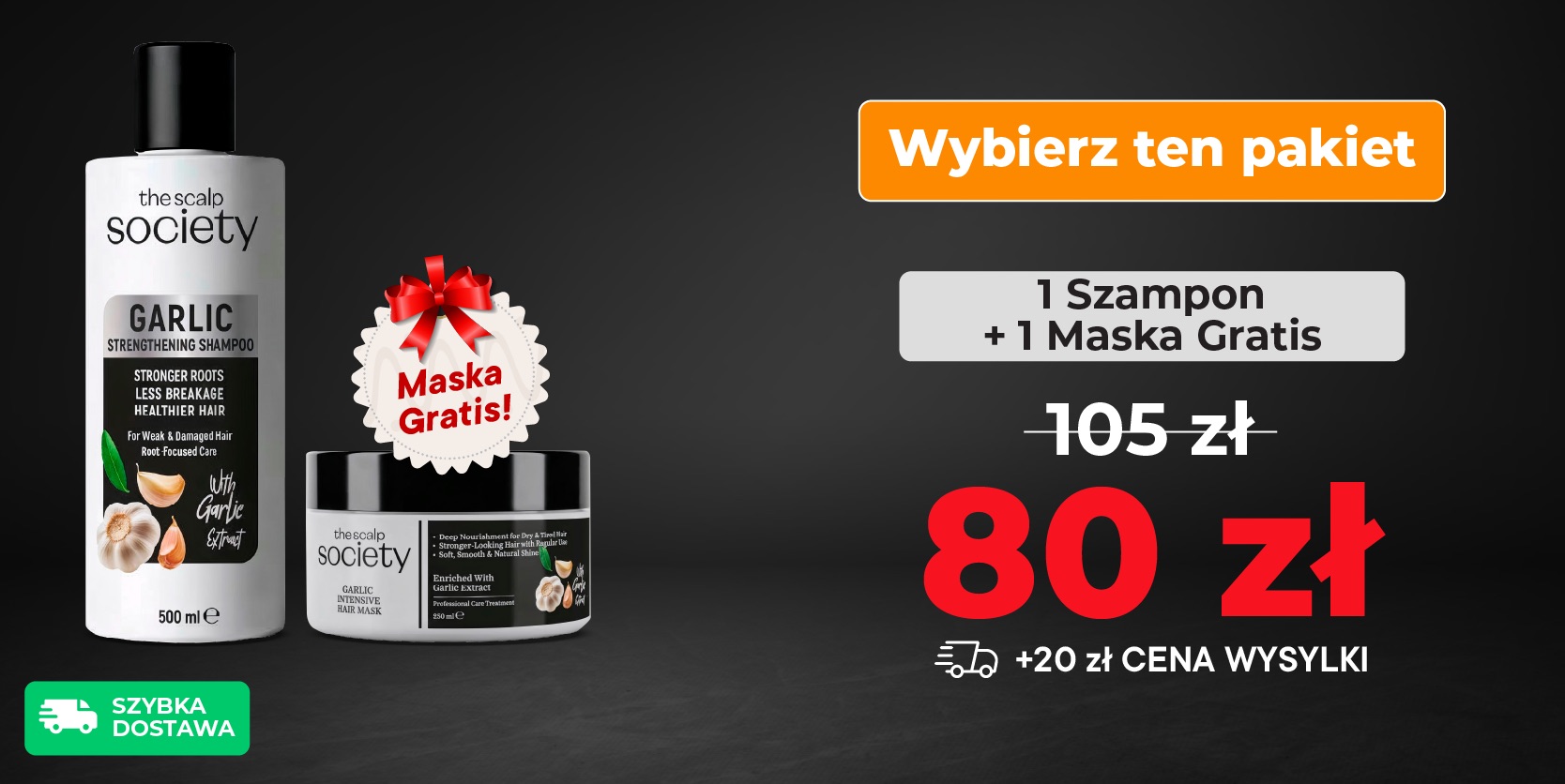 1 x TSS Garlic Shampoo + 1 x TSS Garlic Mask