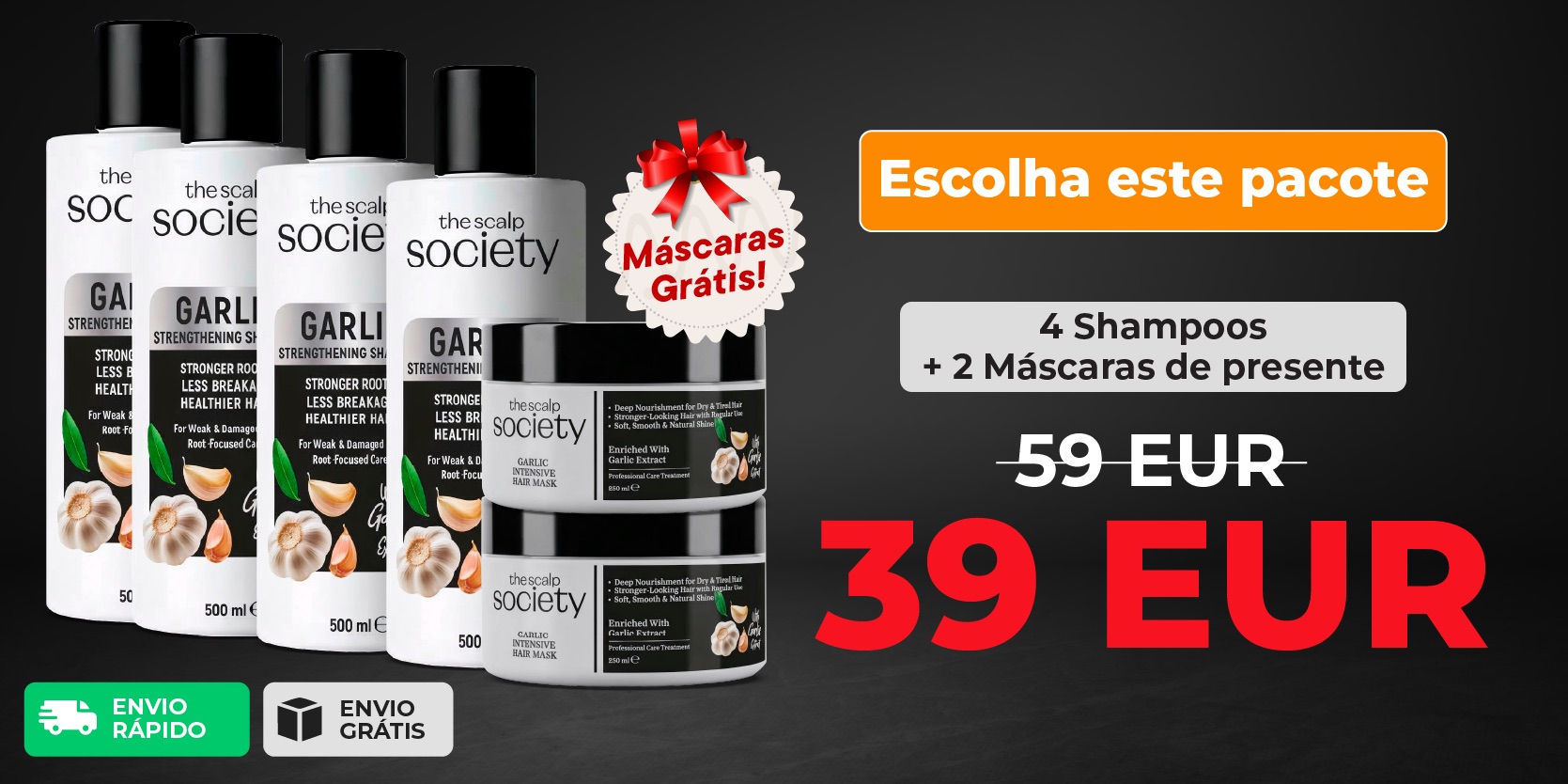 4 x TSS Garlic Shampoo + 2 x TSS Garlic Mask