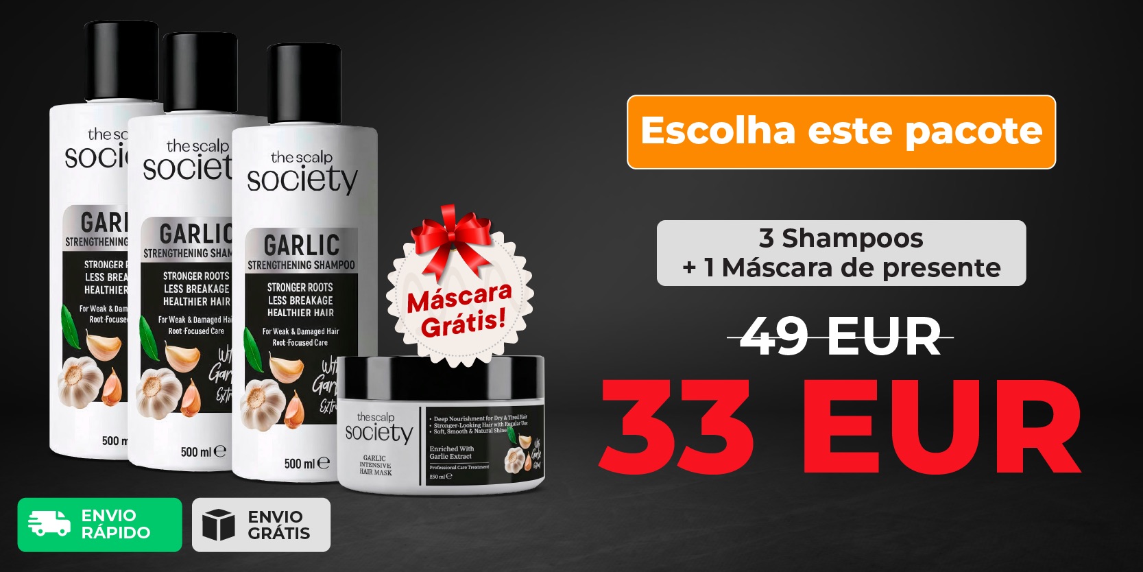 3 x TSS Garlic Shampoo + 1 x TSS Garlic Mask