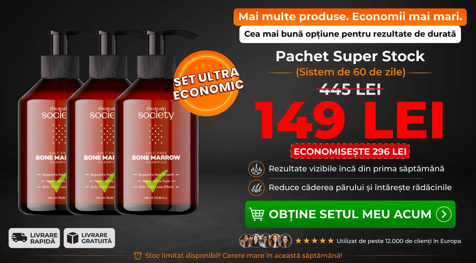 3 x TSS Bone Marrow Shampoo